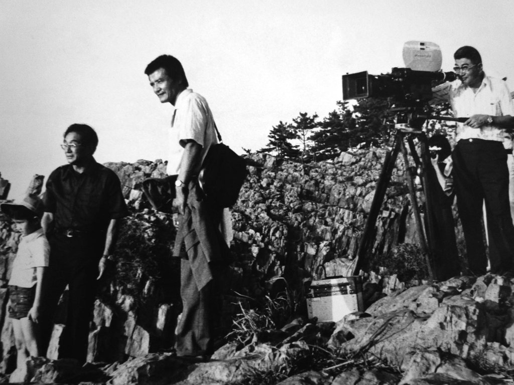 Nomura [lower left] on the filming of The Demon